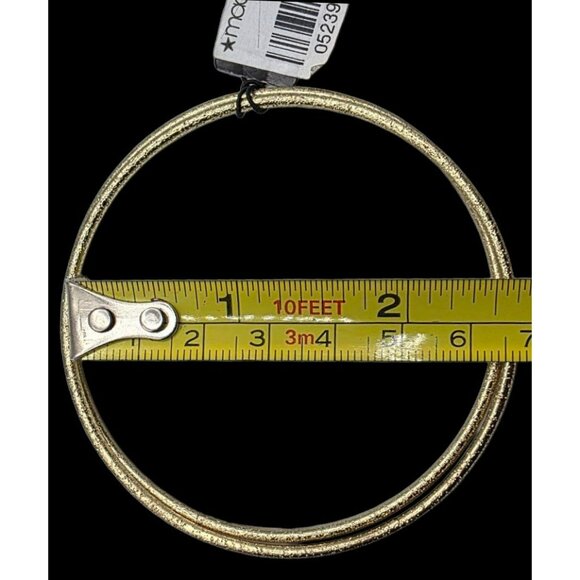 Macy's Gold-Tone Bangle Bracelet Set Of 7 Thin Lightweight Textured Metal Skinny - Picture 8 of 8